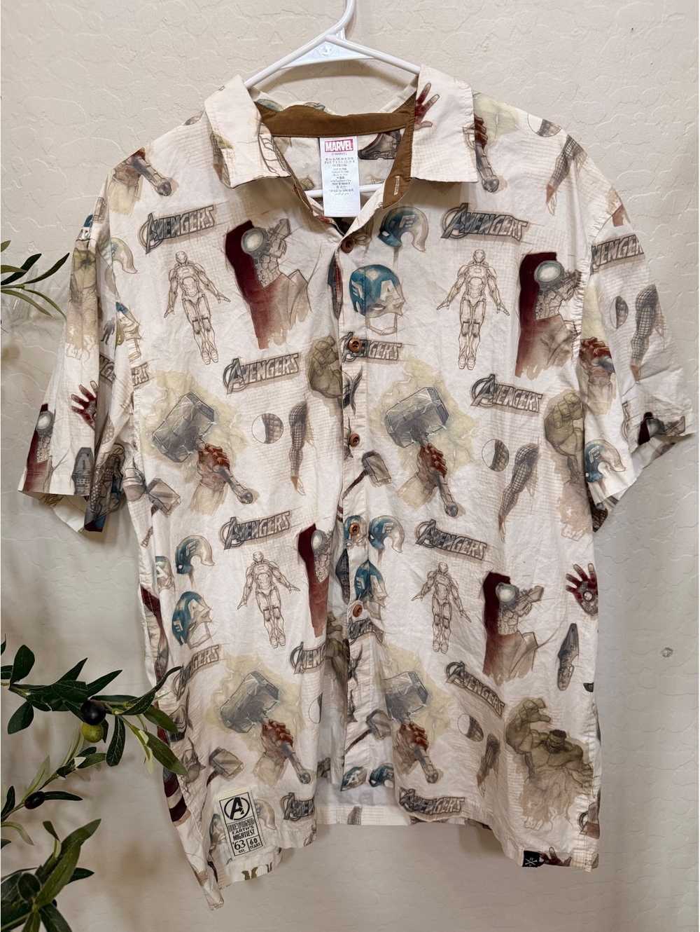 Disney Marvel Avengers Button Up Camp Shirt